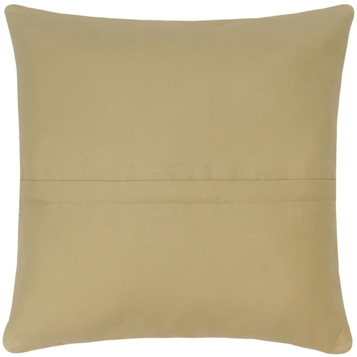 handmade Modern Beige Green Hand-Woven SQUARE 100% WOOL Pillow