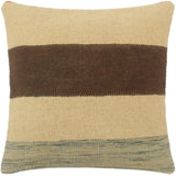 handmade Tribal Turkish Antique Beige Brown Hand-Woven SQUARE 100% WOOL pillow