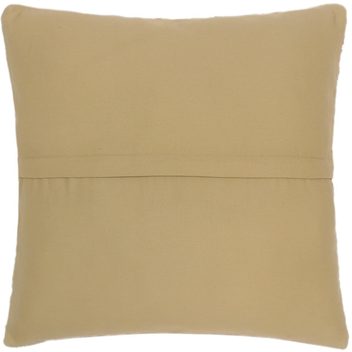 handmade Tribal Turkish Antique Beige Brown Hand-Woven SQUARE 100% WOOL pillow