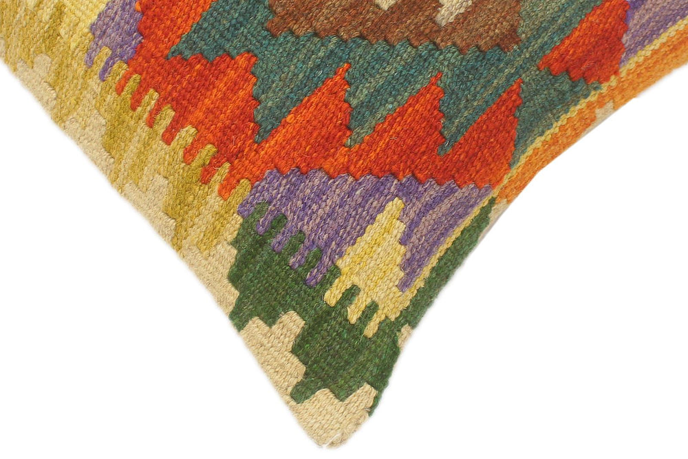 handmade Tribal Rust Blue Hand-Woven RECTANGLE 100% WOOL Pillow