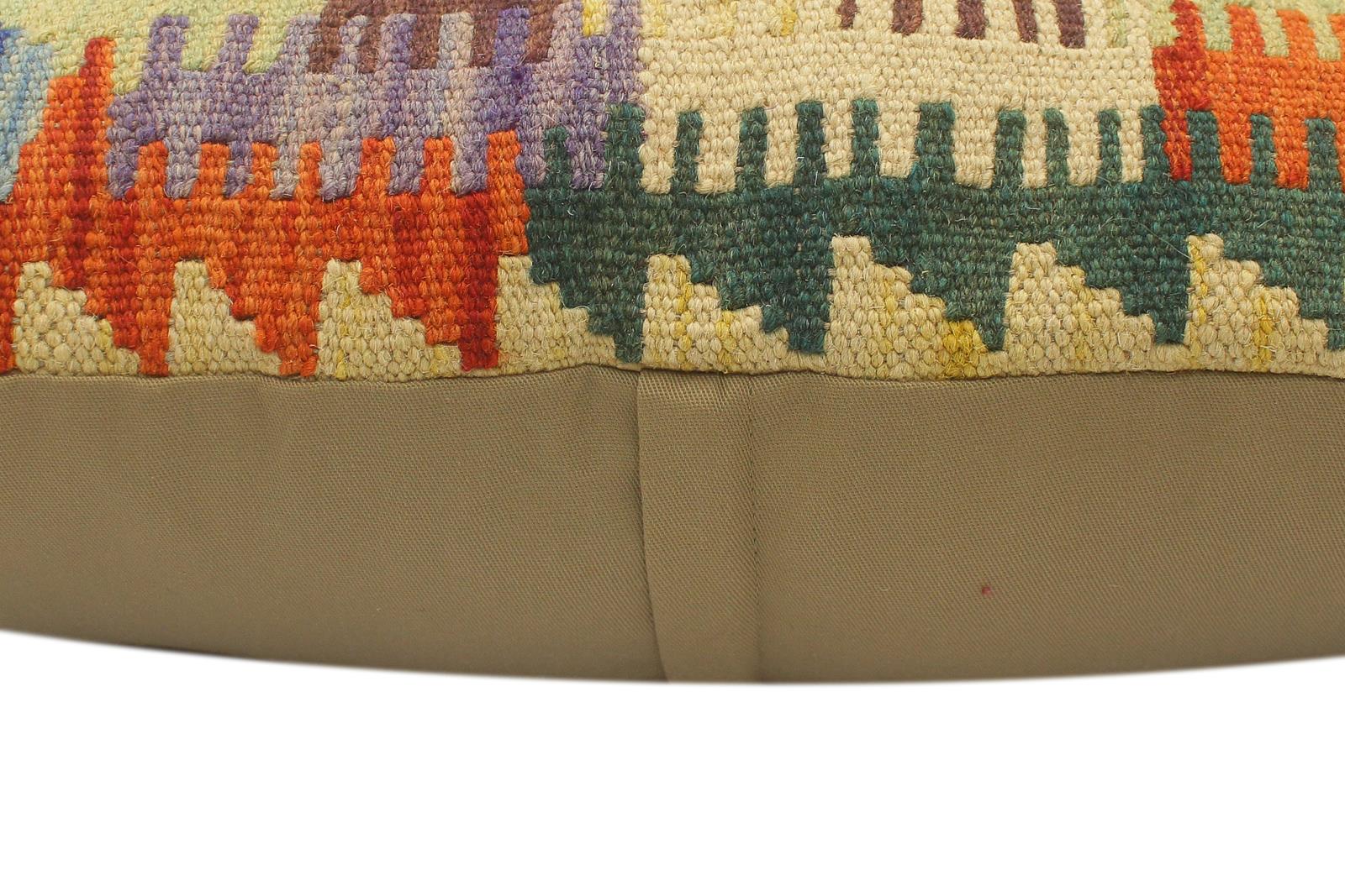 handmade Tribal Rust Blue Hand-Woven RECTANGLE 100% WOOL Pillow