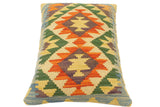 handmade Tribal Rust Blue Hand-Woven RECTANGLE 100% WOOL Pillow