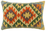 handmade Tribal Rust Blue Hand-Woven RECTANGLE 100% WOOL Pillow