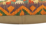 handmade Tribal Rust Gold Hand-Woven RECTANGLE 100% WOOL Pillow