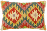 handmade Tribal Rust Blue Hand-Woven RECTANGLE 100% WOOL Pillow