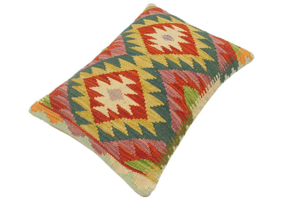handmade Tribal Rust Blue Hand-Woven RECTANGLE 100% WOOL Pillow