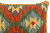 handmade Tribal Rust Blue Hand-Woven RECTANGLE 100% WOOL Pillow