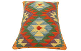handmade Tribal Rust Blue Hand-Woven RECTANGLE 100% WOOL Pillow