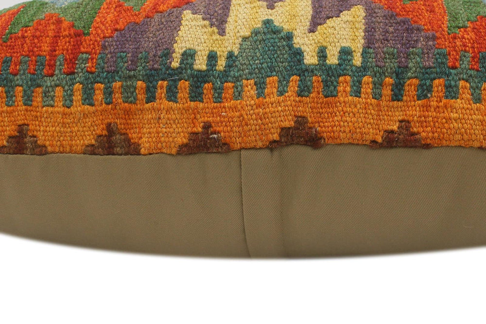 handmade Tribal Rust Blue Hand-Woven RECTANGLE 100% WOOL Pillow