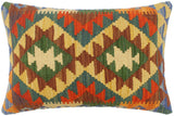 handmade Tribal Rust Blue Hand-Woven RECTANGLE 100% WOOL Pillow