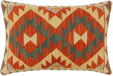 handmade Tribal Rust Beige Hand-Woven RECTANGLE 100% WOOL Pillow