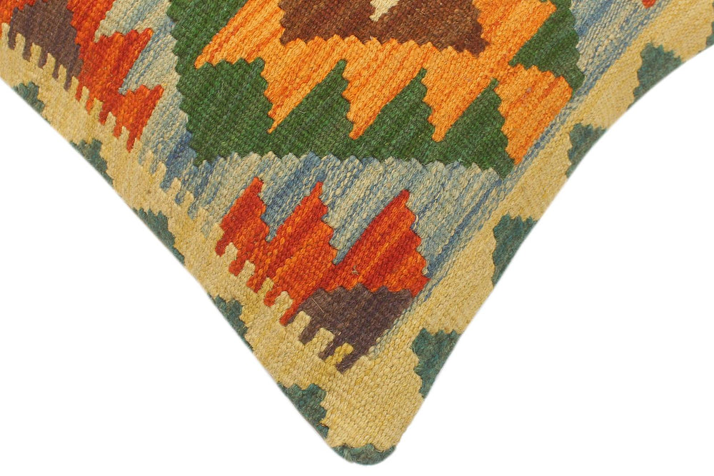 handmade Tribal Rust Blue Hand-Woven RECTANGLE 100% WOOL Pillow