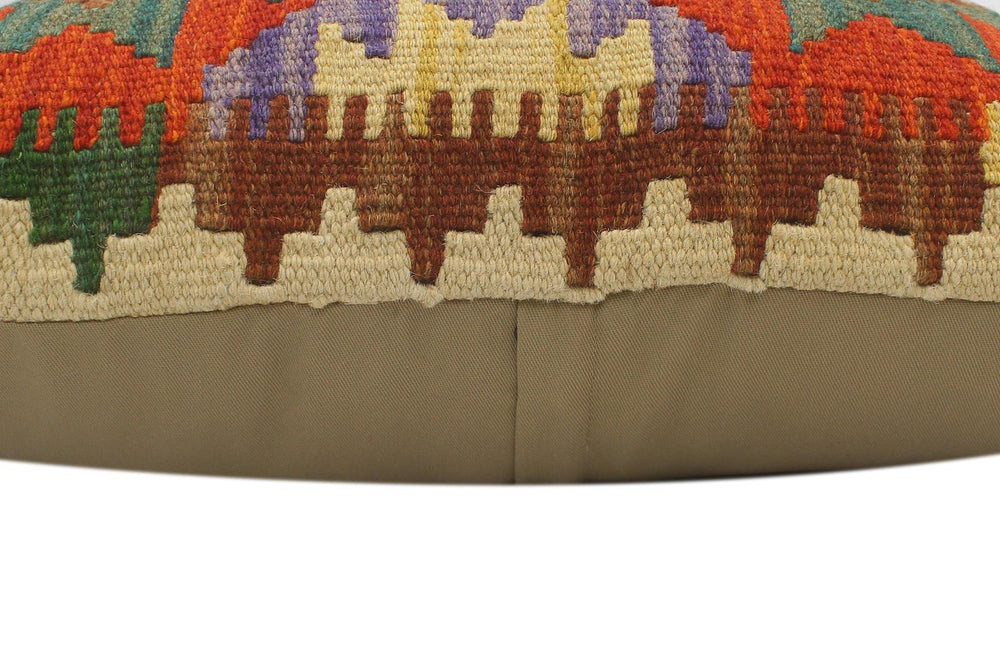 handmade Tribal Rust Blue Hand-Woven RECTANGLE 100% WOOL Pillow