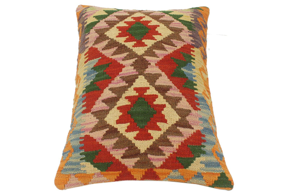 handmade Tribal Rust Blue Hand-Woven RECTANGLE 100% WOOL Pillow