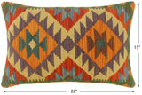 handmade Tribal Rust Blue Hand-Woven RECTANGLE 100% WOOL Pillow