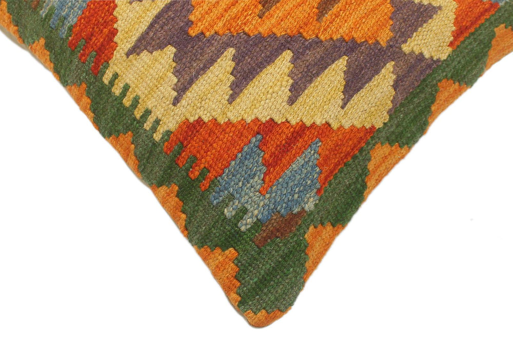 handmade Tribal Rust Blue Hand-Woven RECTANGLE 100% WOOL Pillow