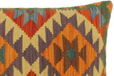 handmade Tribal Rust Blue Hand-Woven RECTANGLE 100% WOOL Pillow