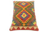 handmade Tribal Red Blue Hand-Woven RECTANGLE 100% WOOL Pillow