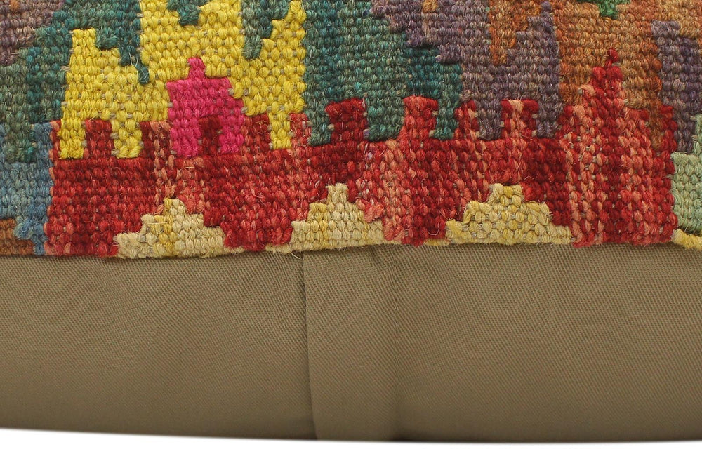 handmade Tribal Red Blue Hand-Woven RECTANGLE 100% WOOL Pillow