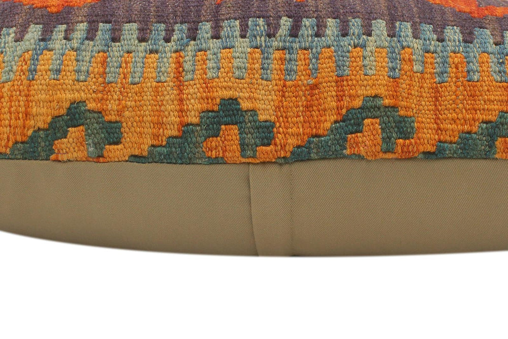 handmade Tribal Rust Blue Hand-Woven RECTANGLE 100% WOOL Pillow