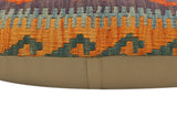 handmade Tribal Rust Blue Hand-Woven RECTANGLE 100% WOOL Pillow