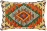 handmade Tribal Rust Blue Hand-Woven RECTANGLE 100% WOOL Pillow