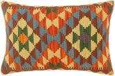 handmade Tribal Rust Blue Hand-Woven RECTANGLE 100% WOOL Pillow