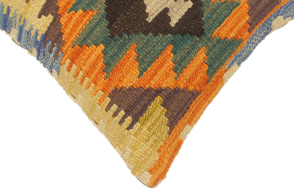 handmade Tribal Rust Blue Hand-Woven RECTANGLE 100% WOOL Pillow