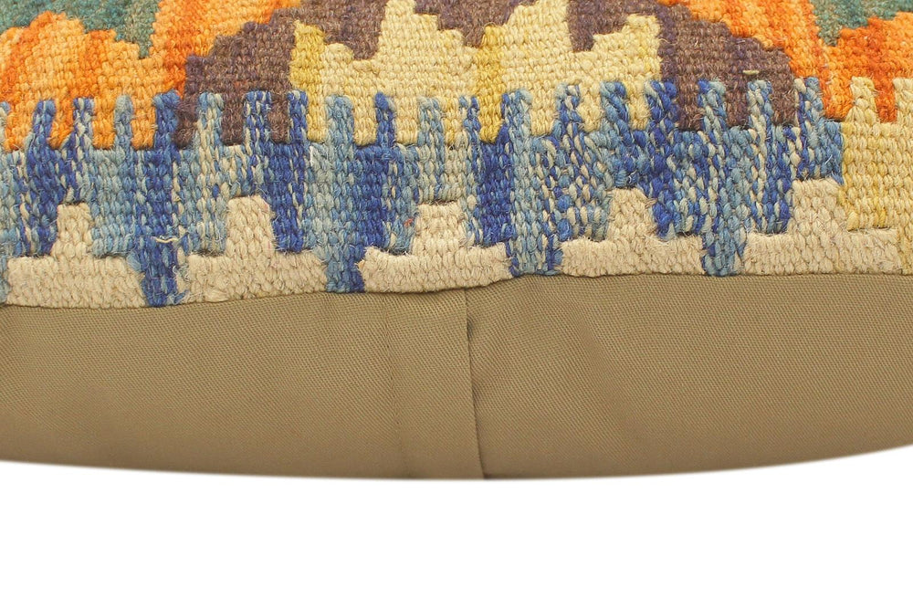 handmade Tribal Rust Blue Hand-Woven RECTANGLE 100% WOOL Pillow
