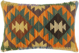handmade Tribal Rust Blue Hand-Woven RECTANGLE 100% WOOL Pillow