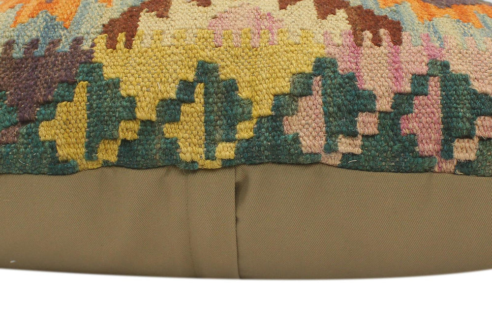 handmade Tribal Rust Blue Hand-Woven RECTANGLE 100% WOOL Pillow