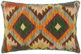 handmade Tribal Rust Blue Hand-Woven RECTANGLE 100% WOOL Pillow