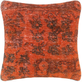 handmade Vintage Pillow Rust Brown Hand-Woven SQUARE 100% WOOL Vintage Pillow