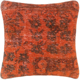 handmade Vintage Pillow Rust Brown Hand-Woven SQUARE 100% WOOL Vintage Pillow