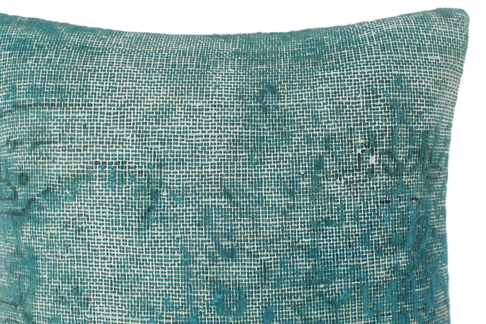 handmade Vintage Pillow Green Green Hand-Woven SQUARE 100% WOOL Vintage Pillow