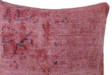 handmade Vintage Pillow Pink Blue Hand-Woven SQUARE 100% WOOL Vintage Pillow