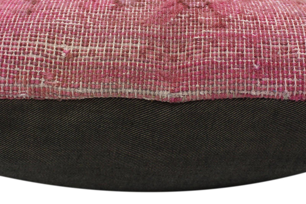 handmade Vintage Pillow Pink Brown Hand-Woven SQUARE 100% WOOL Vintage Pillow