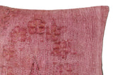 handmade Vintage Pillow Pink Blue Hand-Woven SQUARE 100% WOOL Vintage Pillow