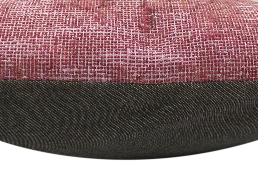 handmade Vintage Pillow Pink Blue Hand-Woven SQUARE 100% WOOL Vintage Pillow