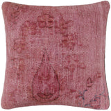 handmade Vintage Pillow Pink Blue Hand-Woven SQUARE 100% WOOL Vintage Pillow