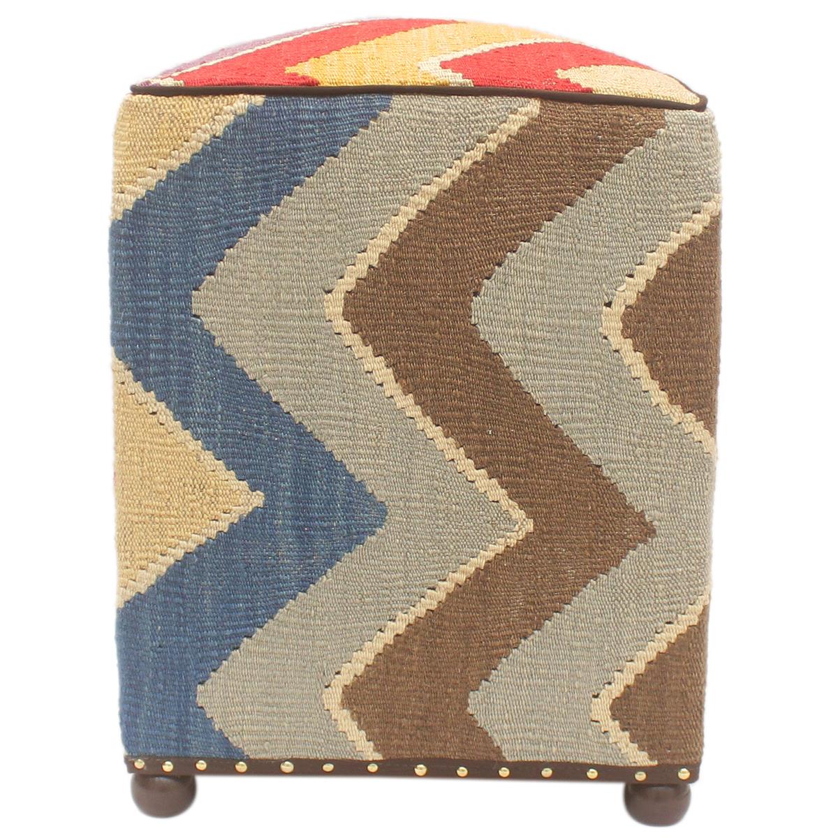 handmade Modern Ottoman Red Blue Hand-made SQUARE handmade ottoman pouf