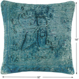 handmade Vintage Pillow Green Green Hand-Woven SQUARE 100% WOOL Vintage Pillow