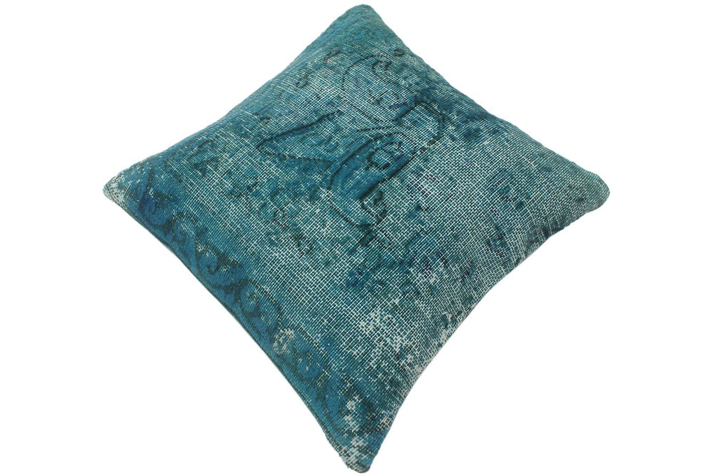 handmade Vintage Pillow Green Green Hand-Woven SQUARE 100% WOOL Vintage Pillow