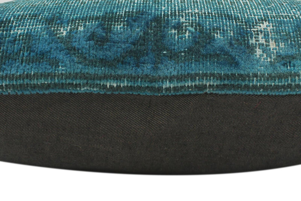 handmade Vintage Pillow Green Green Hand-Woven SQUARE 100% WOOL Vintage Pillow