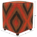 handmade  Ottoman Red Black Hand-made SQUARE 100% WOOL