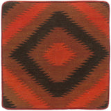 handmade  Ottoman Red Black Hand-made SQUARE 100% WOOL