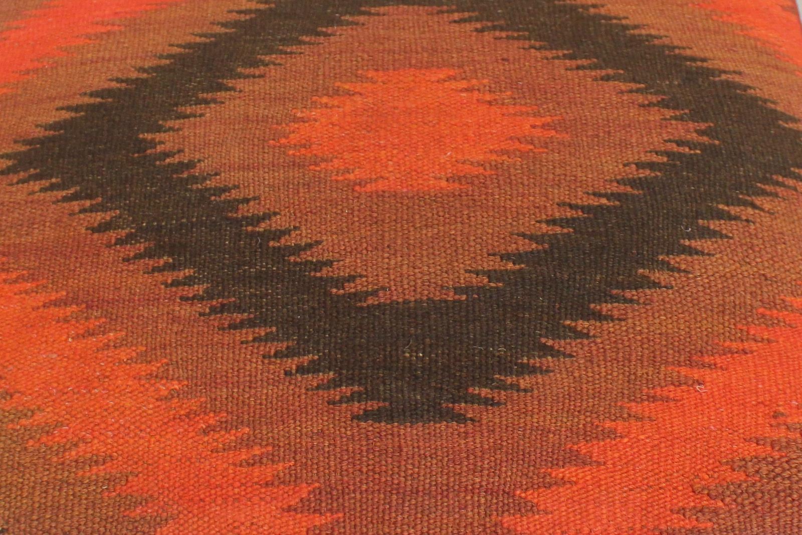 handmade  Ottoman Red Black Hand-made SQUARE 100% WOOL