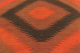 handmade  Ottoman Red Black Hand-made SQUARE 100% WOOL