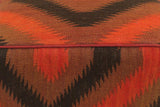 handmade  Ottoman Red Black Hand-made SQUARE 100% WOOL