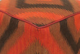 handmade  Ottoman Red Black Hand-made SQUARE 100% WOOL